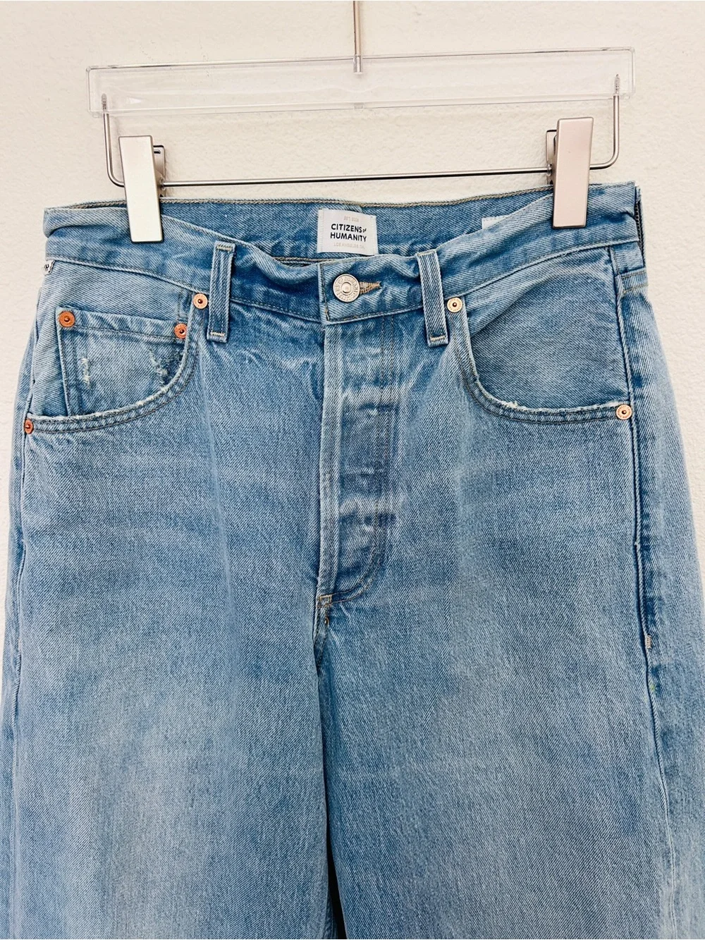 Citizens Of Humanity Ayla Baggy Cuffed Crop Jeans Blue Denim Women's Size 26 - Picture 3 of 16
